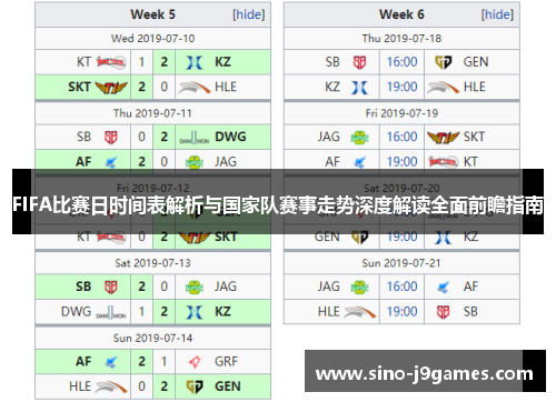 FIFA比赛日时间表解析与国家队赛事走势深度解读全面前瞻指南